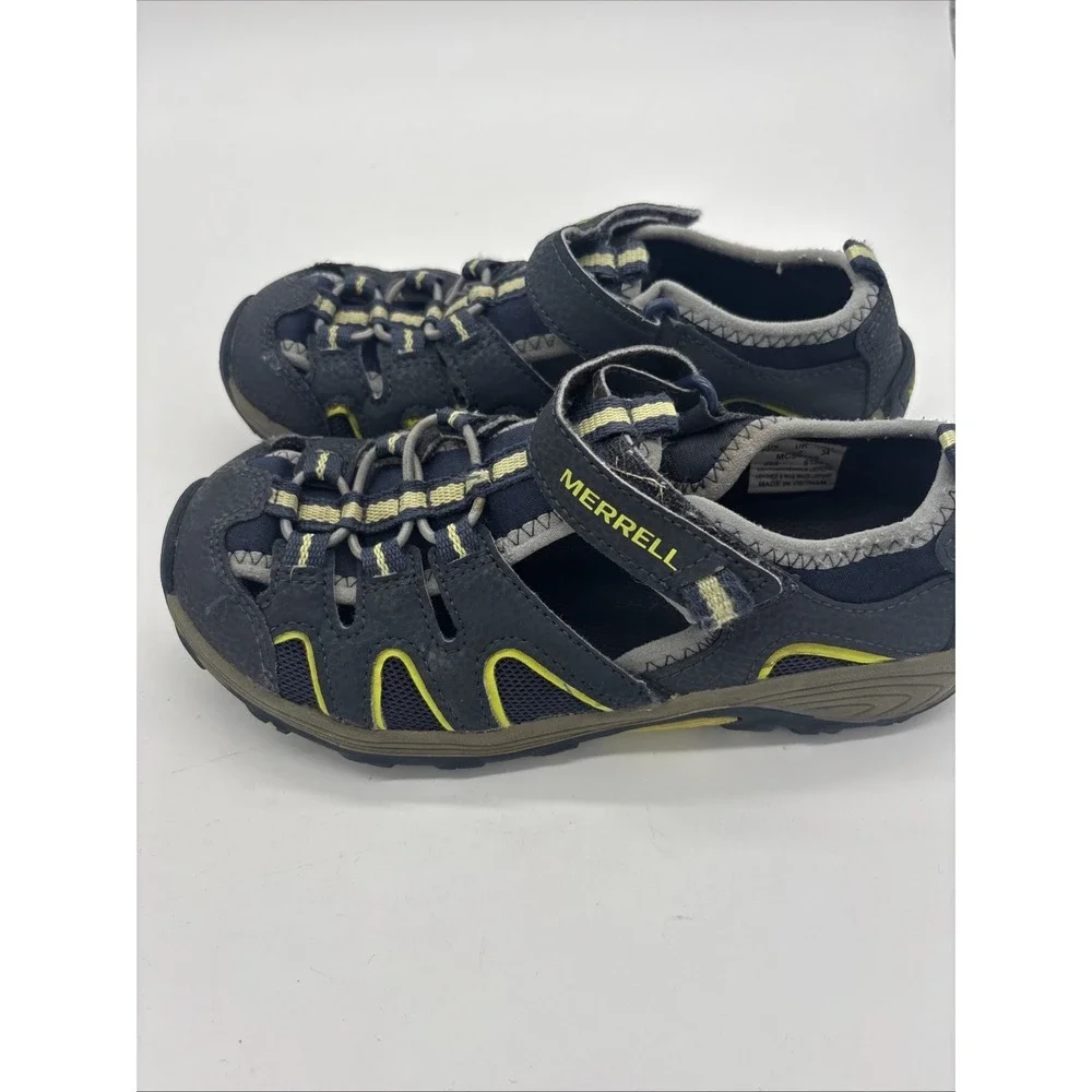 Merrell Hydro Kids Water Sandals Grey Lime Green Size 3 Youth Hiking Shoes